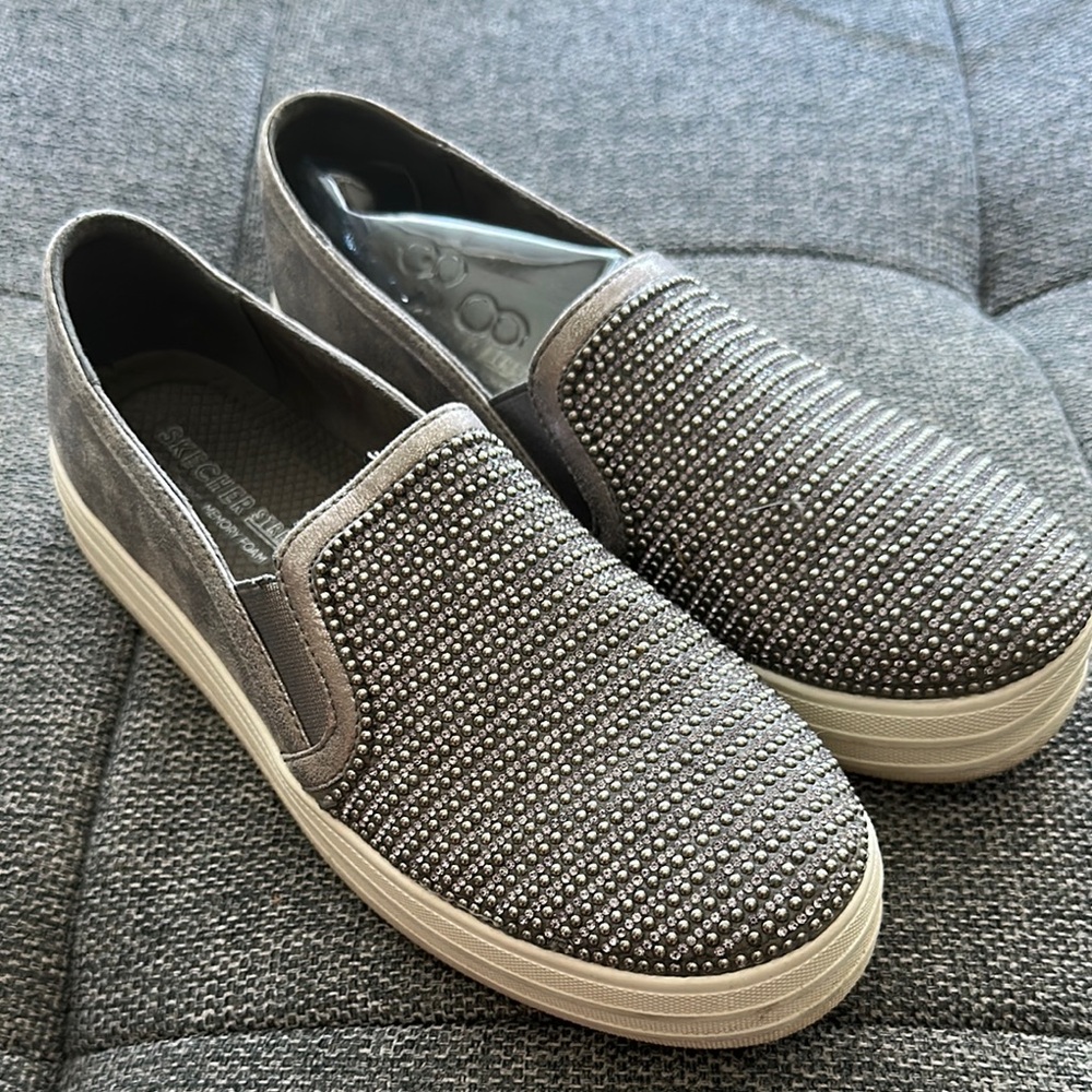 Sketchers Metallic Studded Slip-On Loafers
